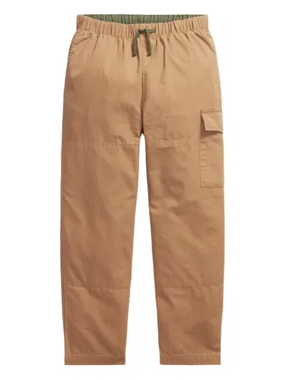 Polo Ralph Lauren Kids' Cargo Pocket Drawstring Trousers In Brown