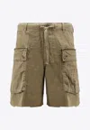 Polo Ralph Lauren Mens Basic Olive Patch-pocket Panelled Cotton Cargo Shorts