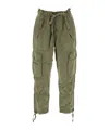 Polo Ralph Lauren Green Cargo Tapered Pants With Drawstring In Lyocell Blend Woman In Green