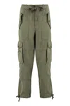 Polo Ralph Lauren Green Cargo Tapered Pants With Drawstring In Lyocell Blend Woman In Green