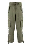 Polo Ralph Lauren Green Cargo Tapered Pants With Drawstring In Lyocell Blend Woman In Green