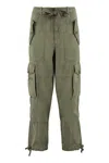 Polo Ralph Lauren Green Cargo Tapered Pants With Drawstring In Lyocell Blend Woman In Green