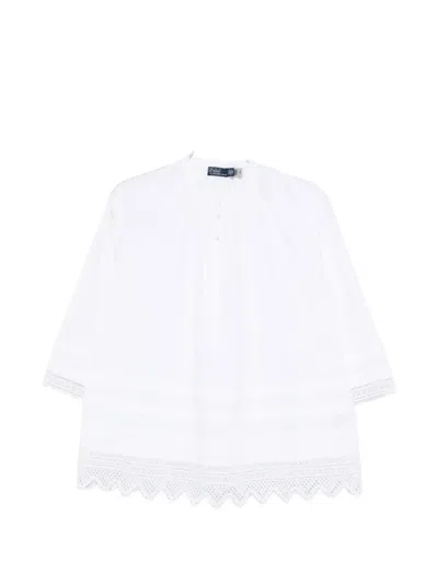 Polo Ralph Lauren Carlton Lace-trim Blouse In White