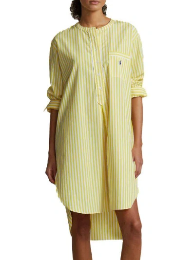 Polo Ralph Lauren Carly Woven Sleep Shirt In Lemon Zest