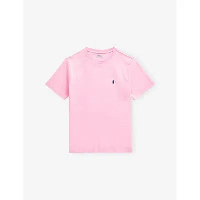 Polo Ralph Lauren Kids' Carmel Pink Logo-embroidered Short-sleeved Cotton-jersey T-shirt 6-13 Years Xl