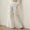 Polo Ralph Lauren Carry Linen Wide-leg Cargo Pants In Cream