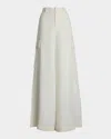 Polo Ralph Lauren Carry Linen Wide-leg Cargo Pants In Prchmnt Cr