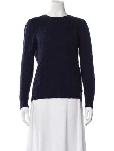 Pre-owned Polo Ralph Lauren Cashmere Bateau Neckline Sweater In Blue