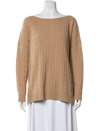 Pre-owned Polo Ralph Lauren Cashmere Bateau Neckline Sweater In Neutrals