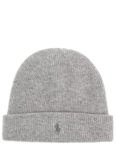 Polo Ralph Lauren Cashmere Beanie In Gray