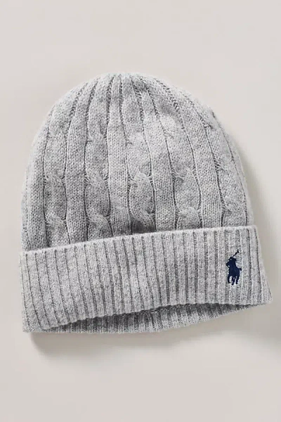 Polo Ralph Lauren Cashmere Blend Cable Knit Beanie In Gray