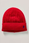 Polo Ralph Lauren Cashmere Blend Cable Knit Beanie In Red