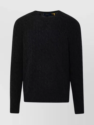 Polo Ralph Lauren Cashmere Blend Cable Knit Sweater In Black