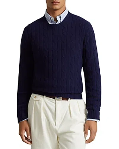 POLO RALPH LAUREN CASHMERE CABLE KNIT CREWNECK SWEATER