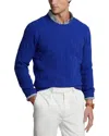 Polo Ralph Lauren Cashmere Cable Knit Crewneck Sweater In Blue