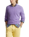 Polo Ralph Lauren Cashmere Cable Knit Crewneck Sweater In Purple