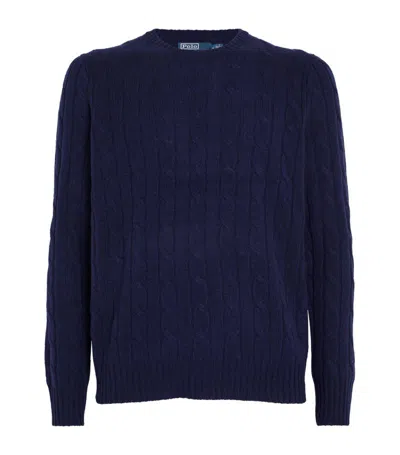 Polo Ralph Lauren Cashmere Cable-knit Jumper In Blue