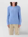 Polo Ralph Lauren Cashmere Cable Knit Crewneck Sweater In Litchfield Blue