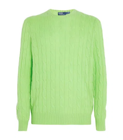 Polo Ralph Lauren Cashmere Cable-knit Sweater In Green
