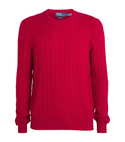 Polo Ralph Lauren Cable-knit Wool-cashmere Sweater In Park Ave Red