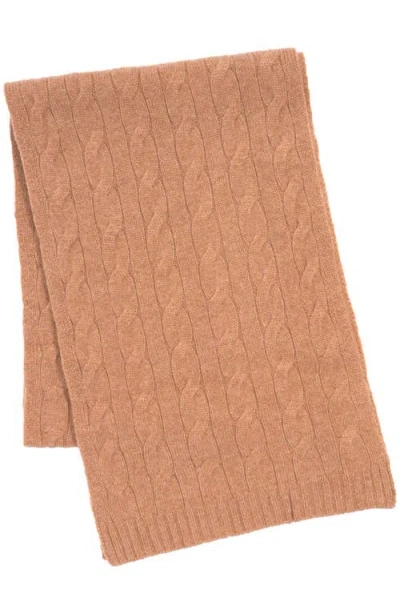 Polo Ralph Lauren Cashmere Cable Scarf In Brown
