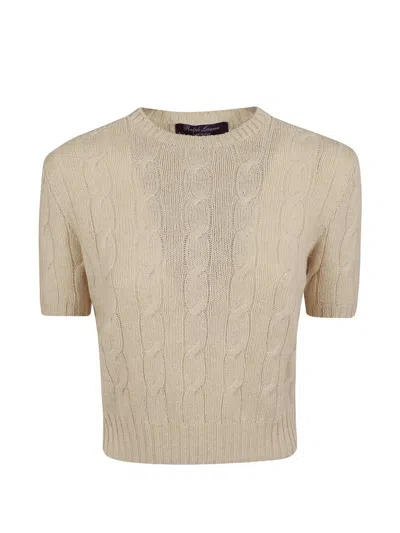 Polo Ralph Lauren Pure Cashmere Cable-knit Crewneck Pullover In Neutral