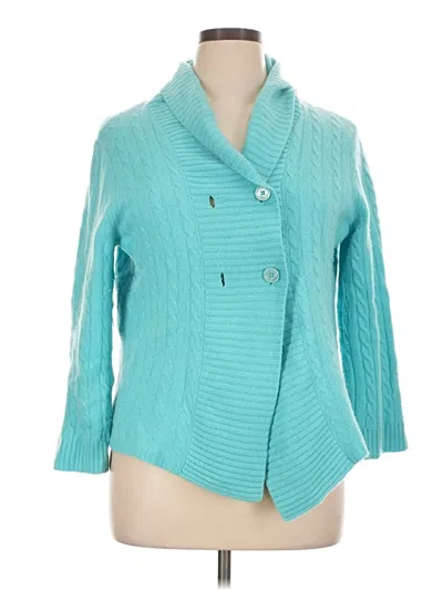 Pre-owned Polo Ralph Lauren Cashmere Cardigan Sweater In Teal