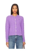 Polo Ralph Lauren Cable-knit Wool And Cashmere Cardigan In Wisteria Heather