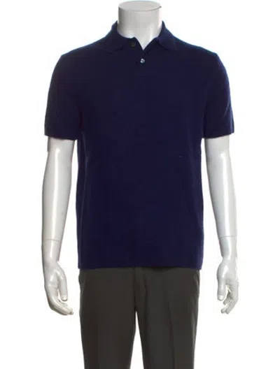 Pre-owned Polo Ralph Lauren Cashmere Collar Polo Shirt In Blue