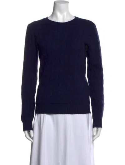 Pre-owned Polo Ralph Lauren Cashmere Crew Neck Sweater In Blue