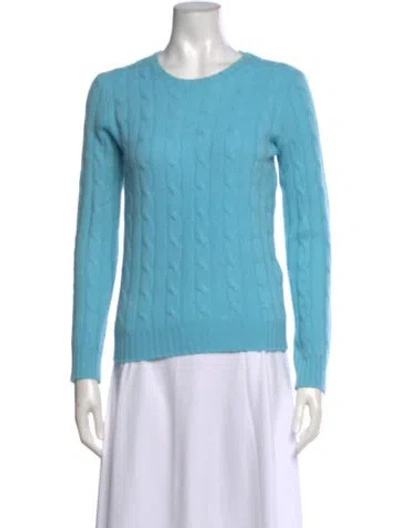Pre-owned Polo Ralph Lauren Cashmere Crew Neck Sweater In Blue