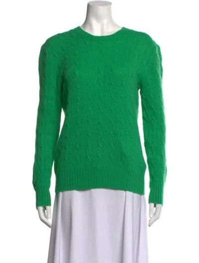 Pre-owned Polo Ralph Lauren Cashmere Crew Neck Sweater In Green