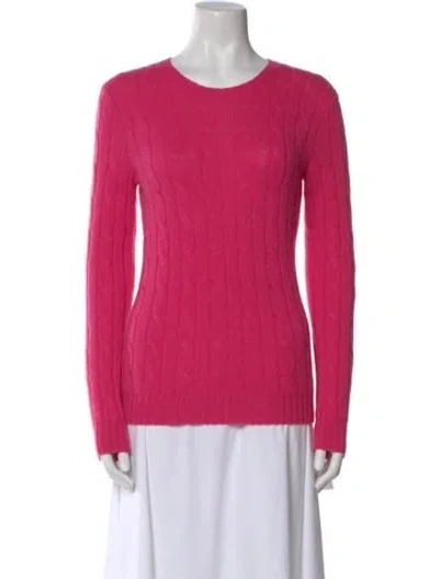 Pre-owned Polo Ralph Lauren Cashmere Crew Neck Sweater In Pink