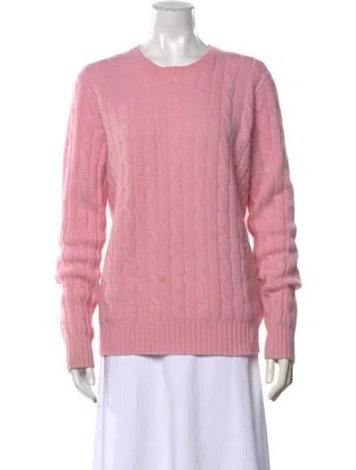 Pre-owned Polo Ralph Lauren Cashmere Crew Neck Sweater In Pink