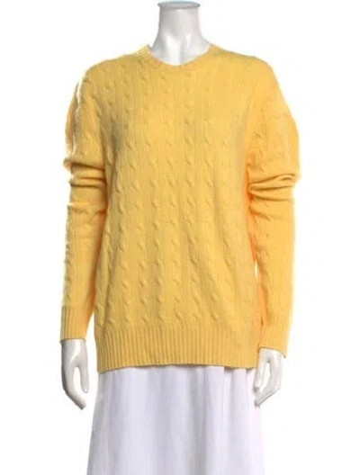 Pre-owned Polo Ralph Lauren Cashmere Crew Neck Sweater W/ Tags In Yellow