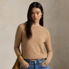 Polo Ralph Lauren Cashmere Crewneck Sweater In Collection Camel Melange