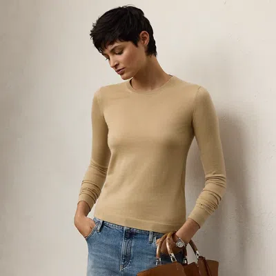 Polo Ralph Lauren Cashmere Crewneck Sweater In Light Sand