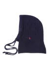 Polo Ralph Lauren Navy Cable-knit Cashmere Blend Balaclava With Ribbed Collar In Blue