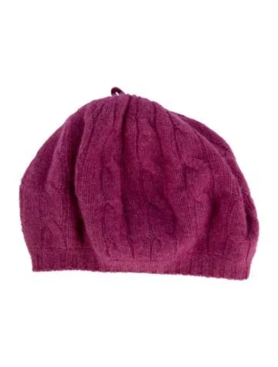 Pre-owned Polo Ralph Lauren Cashmere Knit Beanie In Pink