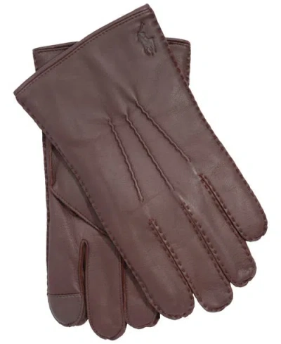 Polo Ralph Lauren Cashmere Lined Nappa Touch Glove In Brown