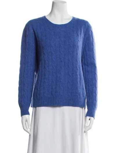 Pre-owned Polo Ralph Lauren Cashmere Long Sleeve Polo In Blue
