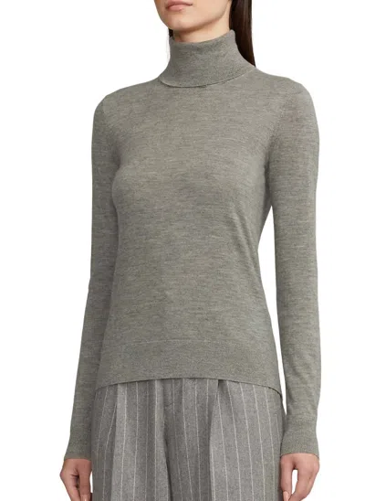 Polo Ralph Lauren Cashmere Long Sleeve Turtleneck In Grey