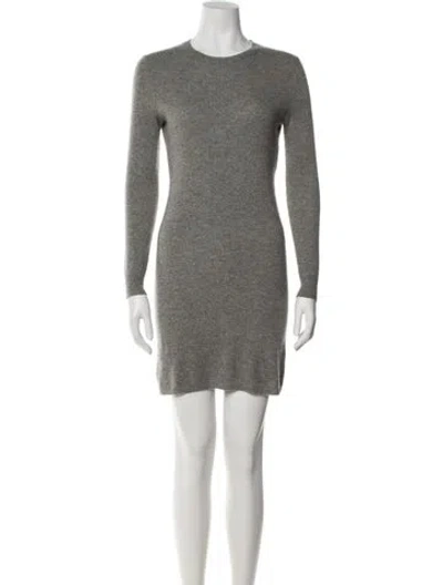 Pre-owned Polo Ralph Lauren Cashmere Mini Dress In Gray
