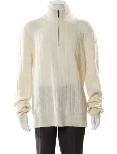 Pre-owned Polo Ralph Lauren Cashmere Mock Neck Polo Sweater W/ Tags In Neutral