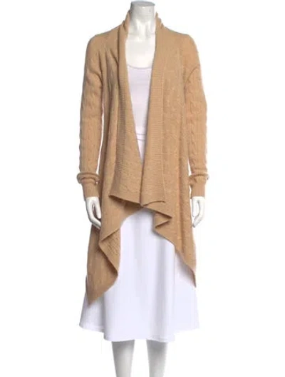 Pre-owned Polo Ralph Lauren Cashmere Open Front Sweater In Neutral