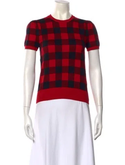 Pre-owned Polo Ralph Lauren Cashmere Plaid Print Sweater In Red