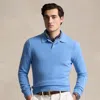 Polo Ralph Lauren Cashmere Polo-collar Jumper In Blue