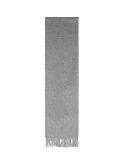 Polo Ralph Lauren Cashmere Pony Scarf In Grey