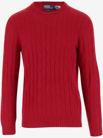 Polo Ralph Lauren Cable-knit Wool-cashmere Sweater In Park Ave Red