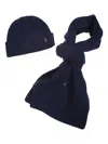 Polo Ralph Lauren Cashmere Scarf And Beanie Set In Black